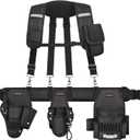 Tool Belt for men | For persons under 178cm in height and 170lbs in weight only | With Suspenders | Detachable & Adjustable Tool Pouch Bag | Electrician,Carpenter,Construction