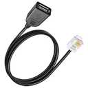 PLEASANTLY RJ116p4c Male to USB Female, RJ11 to USB Modem Adapter, Telephone Interface Testing, Communication, Fax, Modem, PC Compatible, 4.72 inches, 2 Ports, 5V DC