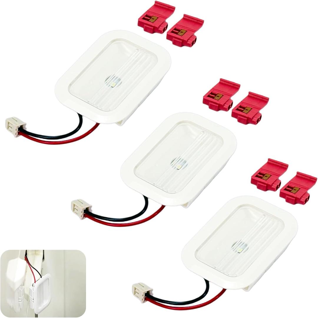 W10843353 W10695459 Refrigerator LED Light Module Assembly Fits Compatible with Whirlpool KitchenAid Maytag GSS30C6EYY03 WRF767SDHZ00 Replaces W11126053 W11205083 W11683243 W10660728 (3 Pcs)