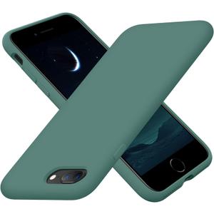 Cordking Designed For iPhone 8 Plus Case, Designed For iPhone 7 Plus Case, Silicone Ultra Slim Shockproof Phone Case With [Soft Anti-Scratch Microfiber Lining], 5.5 Inch, Midnight Green