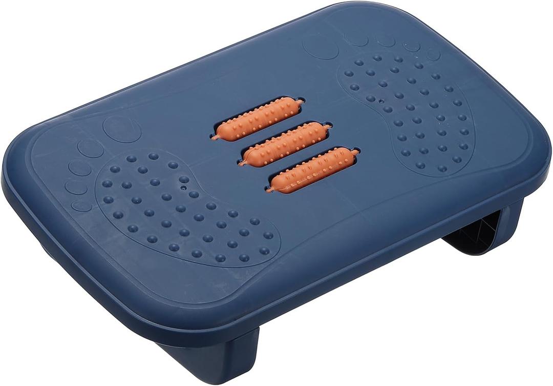PATIKIL Foot Rest Non-Swingable Stools Leg Rest Footrest for Under Desk at Work Under Office Desk Chair Computer Gaming Promote Leg Circulation, Blue/Orange
