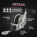 Boat Trailer Winch for Trailers, 1600 LB Heavy Duty Hand Manual Winch with 26FT Strap & Hook, Boat Accessories for Boat and Jet Ski Trailer