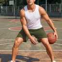 ASPO Men's Workout Shorts Quick Dry Athletic Running Short with Zipper Pockets Lightweight 7" for Gym Basketball (Green, L)