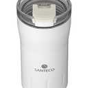 CB Japan SANTECO Snow Tumbler, White, 10.1 fl oz (310 ml), Locking Type, Flap with Lid