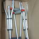 Geiserailie 1 Pair Aluminum Underarm Crutches Lightweight Crutches with Height Adjustment up to 300 Lbs Walking Aid for Adults Elder Range 4'6 6'6 with Underarm Pad and Hand Grip
