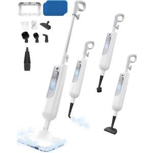F2 Steam Mop,12-in-1 Handheld Steam Cleaner,Powerful Detachable Steam Mop for Floor Cleaning,360ML Tank,15FT Power Cable,Scrubbing Steam Cleaner for Home,Hardwood,Tile,Grout,Furniture-White