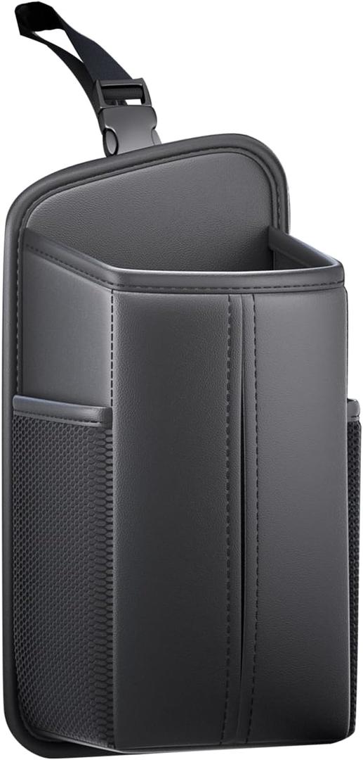 Backseat Organizer, Front Seat Storage Bag, PU Leather Napkin Holder, Multifunctional Pouch with Clip Installation, Elegant Scratch Resistant Design, Compact Utility Case, Organizer for Phones Wallets