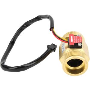 Eujgoov Water Flow Meter with Counter YF-B10 Brass G1 Male Thread Hall Effect Liquid Flow Sensor for Water Heaters DC24V 2-50L/Min