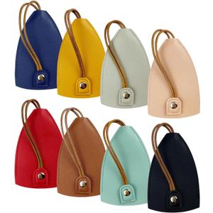 Key Holder for Purse, Protective Pull out Car Key Holder, 8 Pack Leather Car Key Case for Keychain, Retractable Car Keychain Pouch for Men & Women - Anti-Loss (Multicolor, 8pcs)