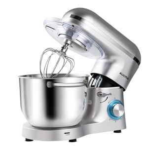 Aucma Stand Mixer,6.5-QT 660W 6-Speed Tilt-Head Food Mixer, Kitchen Electric Mixer with Dough Hook, Wire Whip & Beater (Silver, 6.5QT)