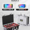STARTRC GAMES Hard Carrying Case for Nintendo Switch 2, Professional Deluxe IP67 Waterproof, Soft Lining Hard Travel Case for Nintendo Switch 2 Console Pro Controller & Accessories (Black & White)