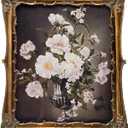 8x10 Vintage Picture Frame, Antique Bronze Gold Ornate Photo Frame for Wall Hanging or Tabletop Display, Decorative Floral Design Retro Home Decor, Photo Gallery Art