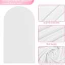 Wokceer 7.2FT Wedding Arch Backdrop Cover Spandex Fitted White Wedding Arch Covers Round Top Chiara Arches Backdrop Cover for Birthday Party Ceremony Banquet Decoration