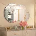 Dorlicecass Bathroom Mirror - Irregular Wall Mirrors Decorative 20"x36" Asymmetrical Tempered Glass Frameless for Vanity, Bedroom, Living Room, Cloakroom, Entryway