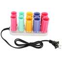 Ymiko Hot Rollers, Instant Heat Compact Hot Rollers for Medium Hair, Professional Electric Heated Roller Curling Roll Hair Tube, Hair Styling Tool, Includes 10 Piece Rollers and 5 Clips, Multicolor