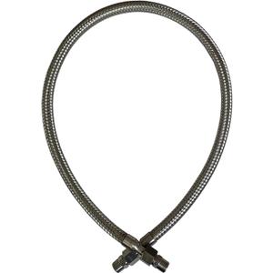 SHOOSHINE 40" Compressor Jumper Hose 3/8" NPT, Air Compressor Hose of Flexible Stainless Steel Body With 3/8" NPT Male/JIC-6 Female Fittings Both Ends Rotate Freely 750F 450 PSI 100cm