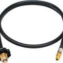 5 FT RV Propane Extension Tank Hose POL x 1/4" Inverted Male Flare RV Propane Hose Kit Use with Cam-co's 4-port Propane Tee, for RV Trailer, Propane Turkey Fryer, Gas Grill, Propane Fire Pit Hose Kit
