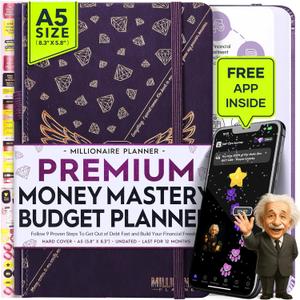 Budget Planner and Monthly Bill Organizer - Finance Planner, 12-Month Journey to Financial Freedom | Bill Payment Tracker Monthly Organizer, Money Saving & Expense Tracker | Undated Budgeting Journal (PURPLE MILLIONAIRE)