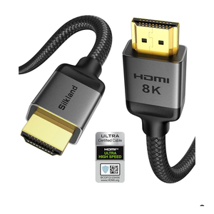 Silkland Certified HDMI 2.1 Cable, [4K@240Hz 144Hz 120Hz, 8K@60Hz] 1440P Ultra High Speed HDMI Cable 48Gbps (Upgrade Braided), HDR10+, eARC, HDCP 2.3, Compatible for Xbox/PS5/PS4/Roku TV-6.6ft