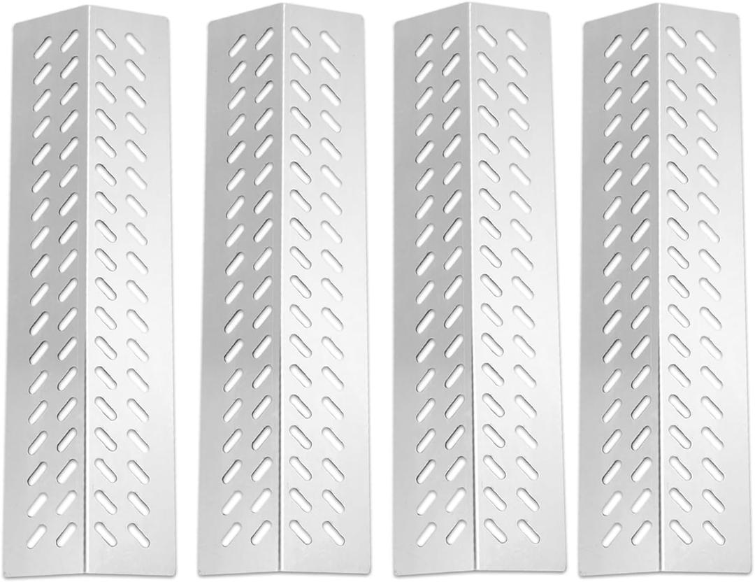 Stainless Steel Flame Tamers, 4 PC Grill Heat Plate Gas Replacement for Bull BBQ Grills, Fit for Angus, Brahma, 7-Burner, 4-Burner, 5-Burner Grill Models, Grill Parts Replace for 16631, 16521