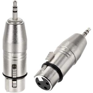 uxcell XLR Female to 1/8 inches Male TRS Adapter, Gender Changer - XLR-F to 3.5mm Coupler Adapters, Microphone Plug in Audio Connector, Mic Female Plug, 2pcs