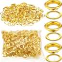 WILLBOND Grommet and Washer Grommet Kit Finish Eyelet for Clothes Fabric Leather Tag Bag(500 Pieces,Gold,1/2 Inch)