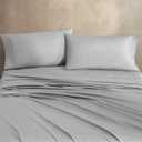 Calvin Klein - Full Sheet Set, Cotton Blend Bed Sheets with Pillowcases, Cooling and Breathable, Wrinkle-Resistant Fabric, Deep Pocket Fitted Sheet, Grey