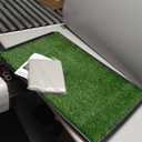 Dog Grass Large Potty Patch, Dog Litter Boxes Artificial Grass Bathroom Turf for Pet Training, Washable Puppy Pee Pad, Perfect Indoor/Outdoor Portable Potty Pet Loo (Tray system-35"X22.6")