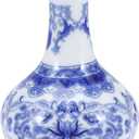 Veemoon Small Blue and White Vase Chinese Porcelain Vase Chinoiserie Table Decoration Decorative Ceramic Flower Arrangement Container Oriental Art for Home Office Centerpiece Table Decor (5 INCH)