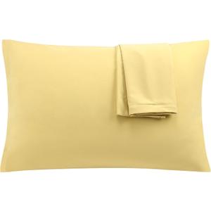 uxcell 2 Pack Pillow Cases Soft 1800 Series Microfiber Pillowcases Set with Zipper Standard(20"x26") Gold