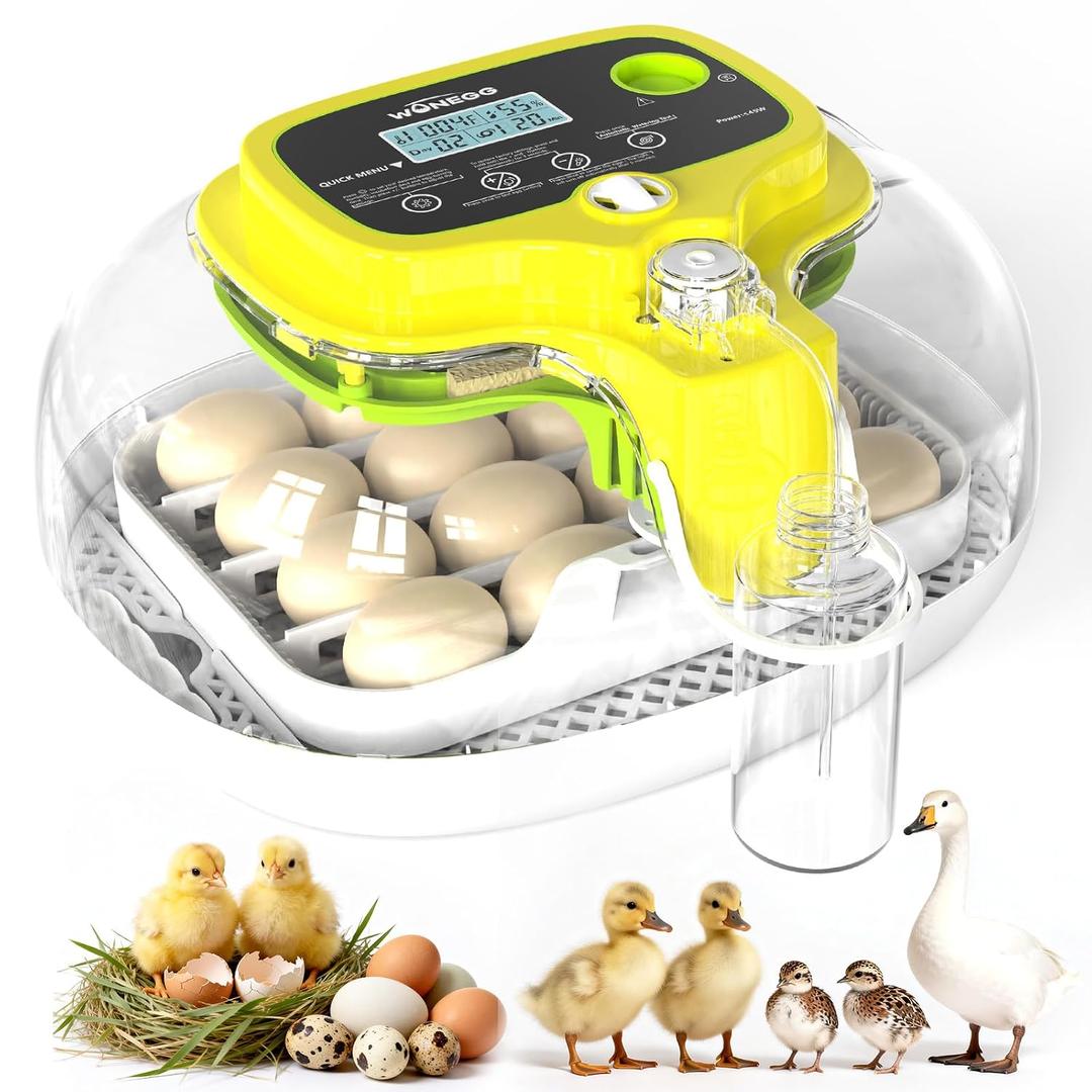 Incubators for Hatching Eggs, 16 Eggs Incubator with Auto Water Refill, Automatic Turner, Digital Temperature Control & Humidity Display and Led Candler, Poultry Hatcher for Chicken, Duck, Quail