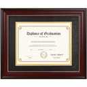 upsimples Diploma Frame 11x14, Wood Grain with Gold Beading, 1 Pack