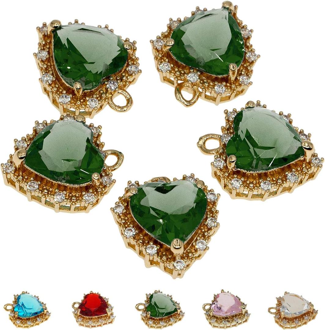 Crystal Zirconia Gold Plated Brass Charms for Jewelry Making Bracelet Necklace Earring Pendant Craft Supplies DIY Accessories