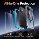 SMARTDEVIL for iPhone 16 Case with 2 Screen Protectors, [Compatible with Magsafe][Anti-Yellowing][Military-Grade Protection] Shockproof Slim Magnetic Phone Case with Black Border Design