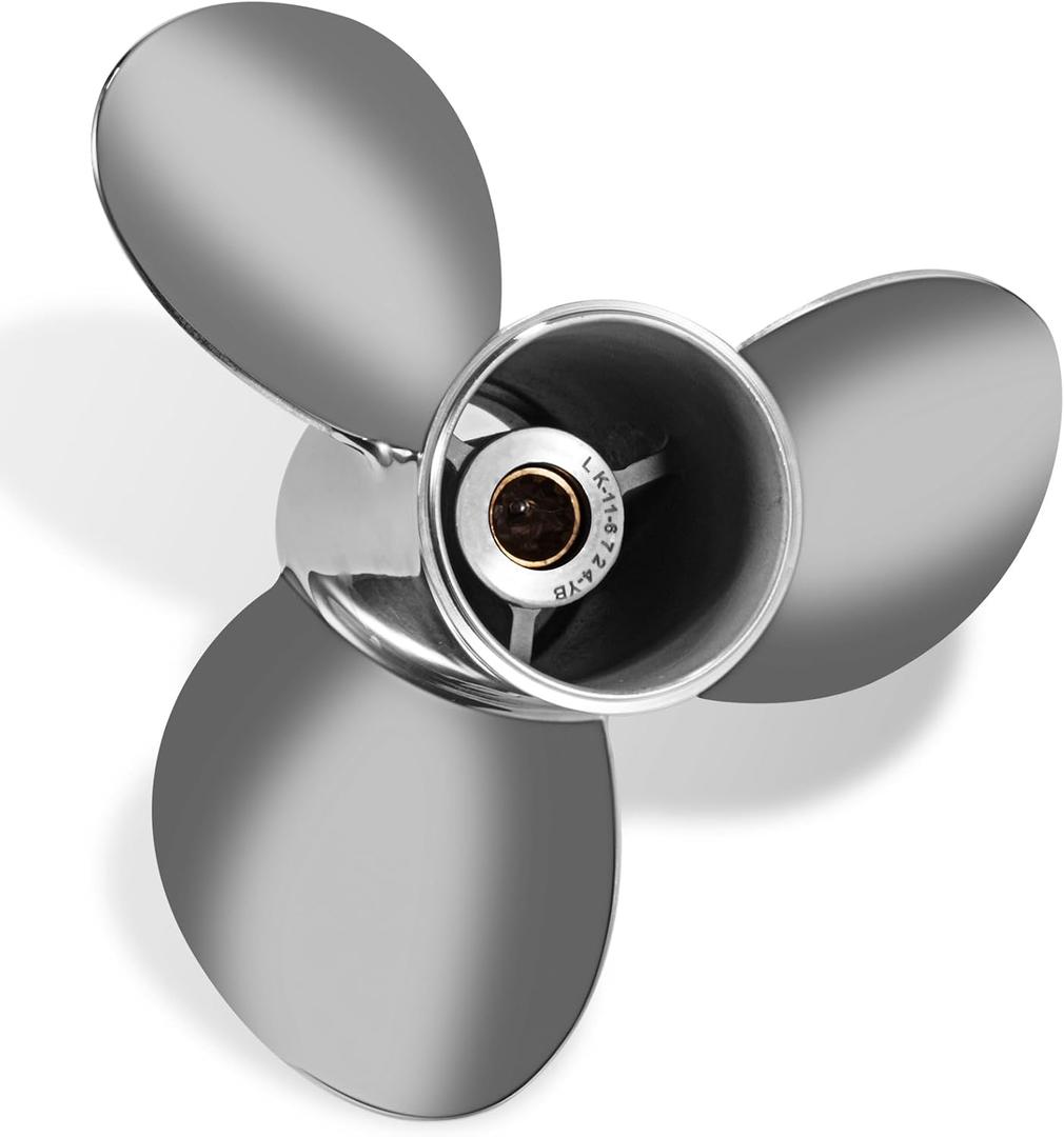YOUNG PROPS OEM Upgrade Stainless Steel Outboard Boat Propeller for Yamaha Engines 20-30 HP 10 Tooth RH