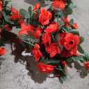 Artificial Rose Vines Plants, Hanging Rose Flower Decorations Spring Garden Yard Party Craft Art Decor for Wedding Birthday Wall Arch Decor (Red), 9 Pack, Size 100"