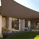 LOVE STORY Sun Shade Sail, 12' x 16' Rectangle Brown Patio Shade Sail Sunshades Cover for Outdoor Backyard Shading UV Block (We Make Custom Size)