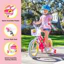 Dynacraft Sunset 16, 18, 20 Inch Kids Bike, Girls Bike With Training Wheels or Kickstand, Easy Assembly Kids Bicycle, Bicycle for Kids, Bike for 5 Year Old Girl, Pink or Teal Bike With Training Wheels