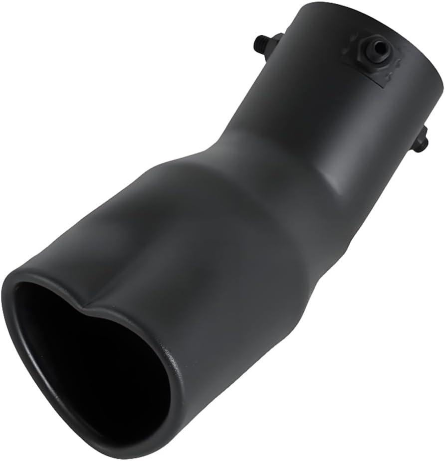 Car Exhaust Tip 2.5 inch Inlet, Universal Car Exhaust Pipe Modification Tail Throat Tail Pipe Stainless Steel Muffler Tip, Adjustable Heart Shaped Car Thickened Pipe (Curved,Matte Black)