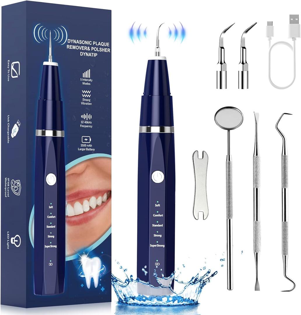 Plaque/Tartar Remover for Teeth, Dental Calculus Remover Teeth Cleaning Kit with LED Light & 5 Adjustable Modes