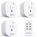 Remote Control Outlet Wireless Light Switch for Household Appliances, Expandable Remote Light Switch Kit, Up to 100 ft Range, FCC Certified, ETL Listed, White (3 Outlets + 1 Remotes)