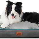Bedsure Waterproof Dog Beds for Large Dogs - 4" Thicken Up to 80lbs Pet Mat Pillows with Removable Washable Cover, Grey (36.0"L x 27.0"W x 4.0"Th, Grey)