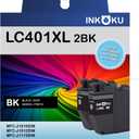 LC401XL Black Ink Cartridges, High Yield Compatible for Brother LC401 BK LC401XL Ink Cartridges, Works with MFC-J1010DW J1012DW J1170DW Printers, LC401 Black Ink for Brother Printer, 2 Pack
