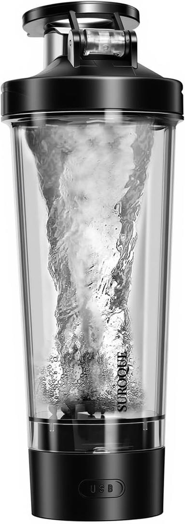 Electric Protein Shaker Bottle, USB Rechargeable Mixing Cup for Protein Shakes & Smoothies, 24oz BPA-Free Tritan, Powerful Vortex Blending, Portable for Gym & Travel