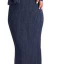 BTFBM Women Fall Dress Bodycon Slit Midi Dresses Button Down Long Sleeve Cropped Cardigan, Medium