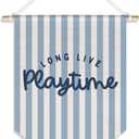 Kid Playroom Banner Playroom Wall Decor, Kids Nursery Toddler Play Room Classroom Decorations, Navy Blue Boys Bedroom Wall Art, Long Live Play Time, 15x11in