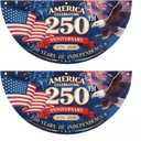 2PCS 250th Anniversary USA Bunting Flag, Patriotic Eagle Motif American Fan Flag Decorations, 1776-2026 250 Years of Independence Banner Decors for Wall Front Door Porch Fence Outdoor, 1.5x3 FT