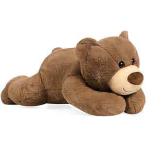 Fiosnow Weighted Stuffed Animals for Adults Brown Bear 3.5lbs 24" Weighted Plush Animals for Kids Throw Pillow Hugging Toys