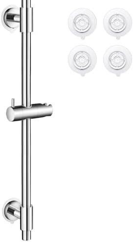 KES No Drill 30-Inch Shower Slide Bar with Adjustable Handheld Shower Head Holder, Self Adhesive, Universal Fit, SUS304 Polished Stainless Steel Drill-Free for Bathroom, F209S78DF-PS