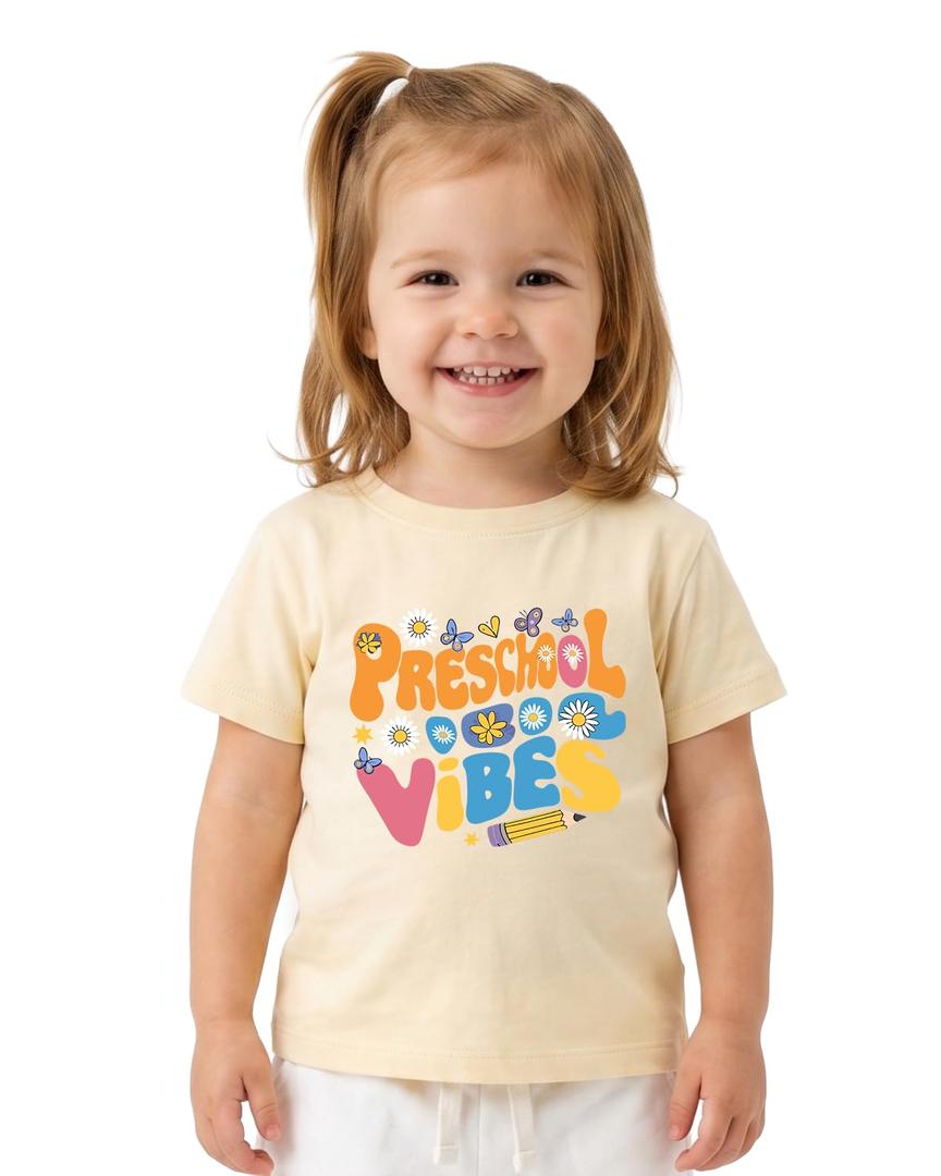 Bellkendda First Day of Preschool Shirt, Preschool Tee for Girls, 3-4T Size 110